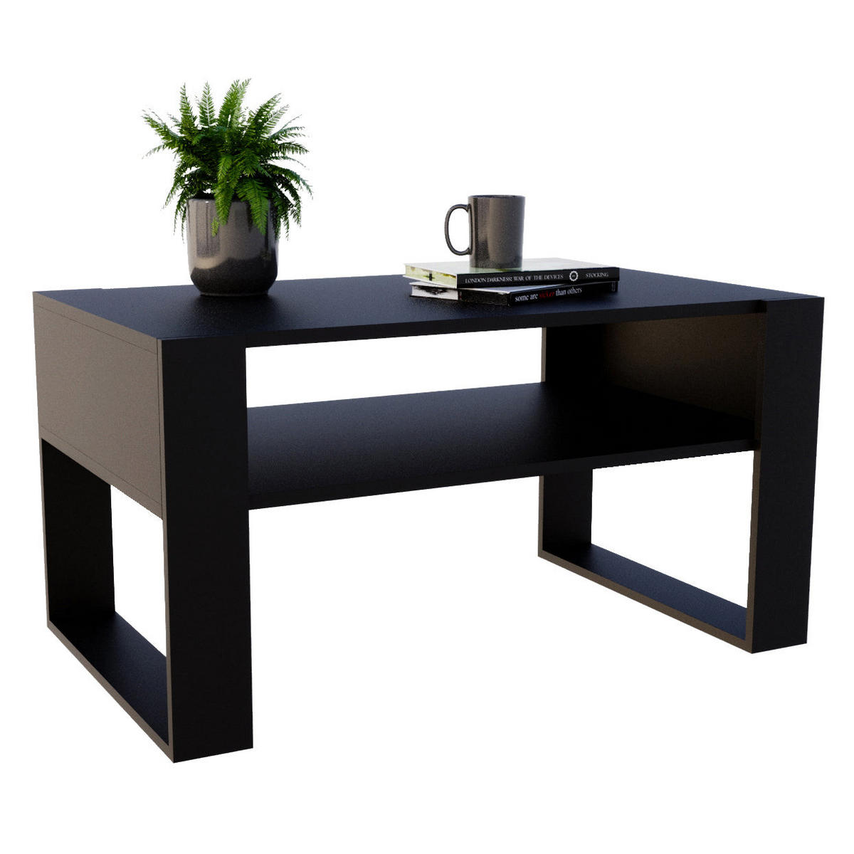 COUCHTISCH KARO 92 - Schwarz, Holz (53.6/92/45cm) - Mat-Haus