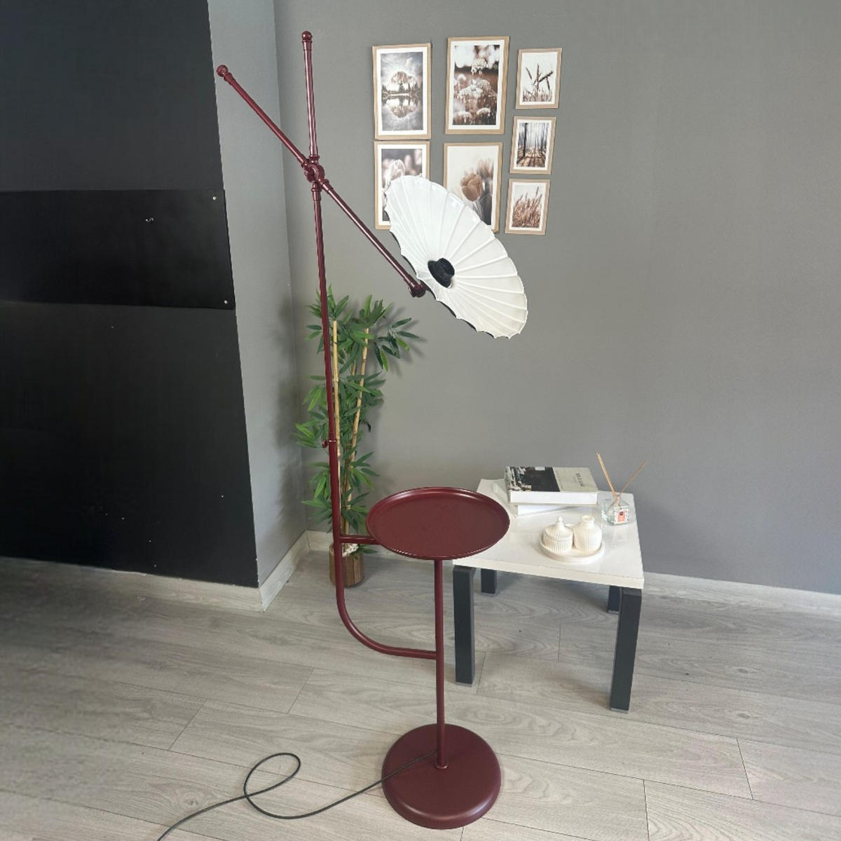 STEHLAMPE Uxelor 170 Cm - Bordeaux, Metall (30/30/170cm) - Bamyum
