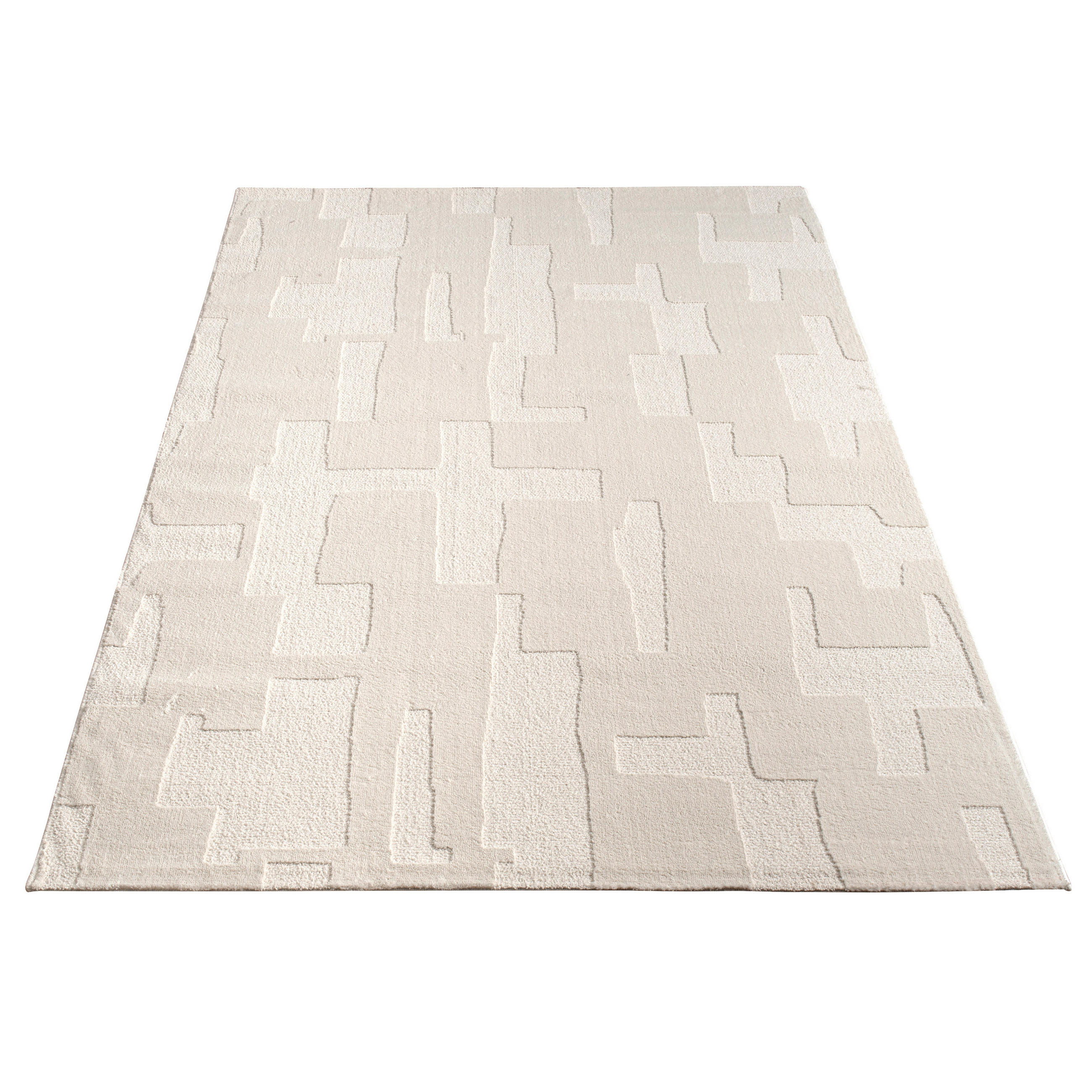 Paco Home Kurzflorteppich Creme 160x230 cm