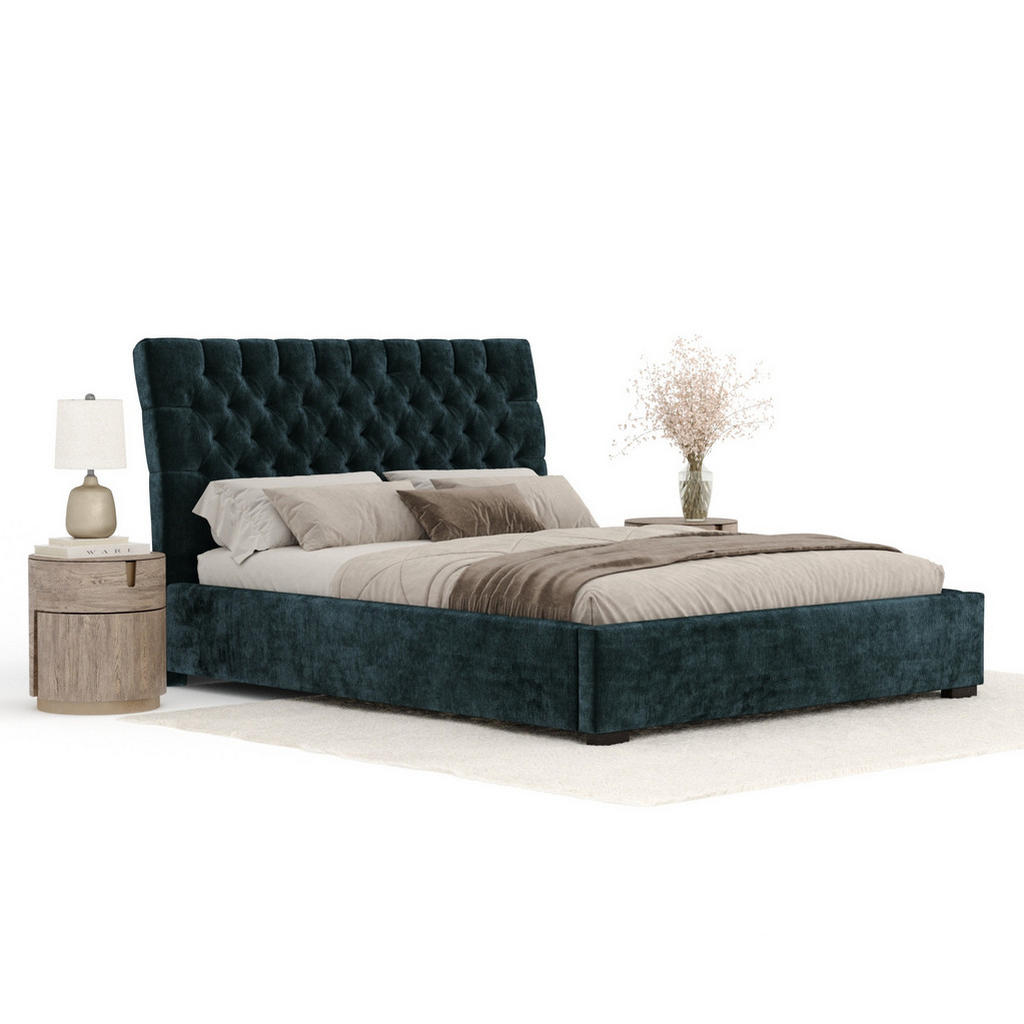 Thumbnail - Maison de Reve Polsterbett, Türkis, Textil, Buche, Kiefer, 160x200 cm, Oeko-Tex® Standard 100, FSC 100%, Made in EU, Sch...