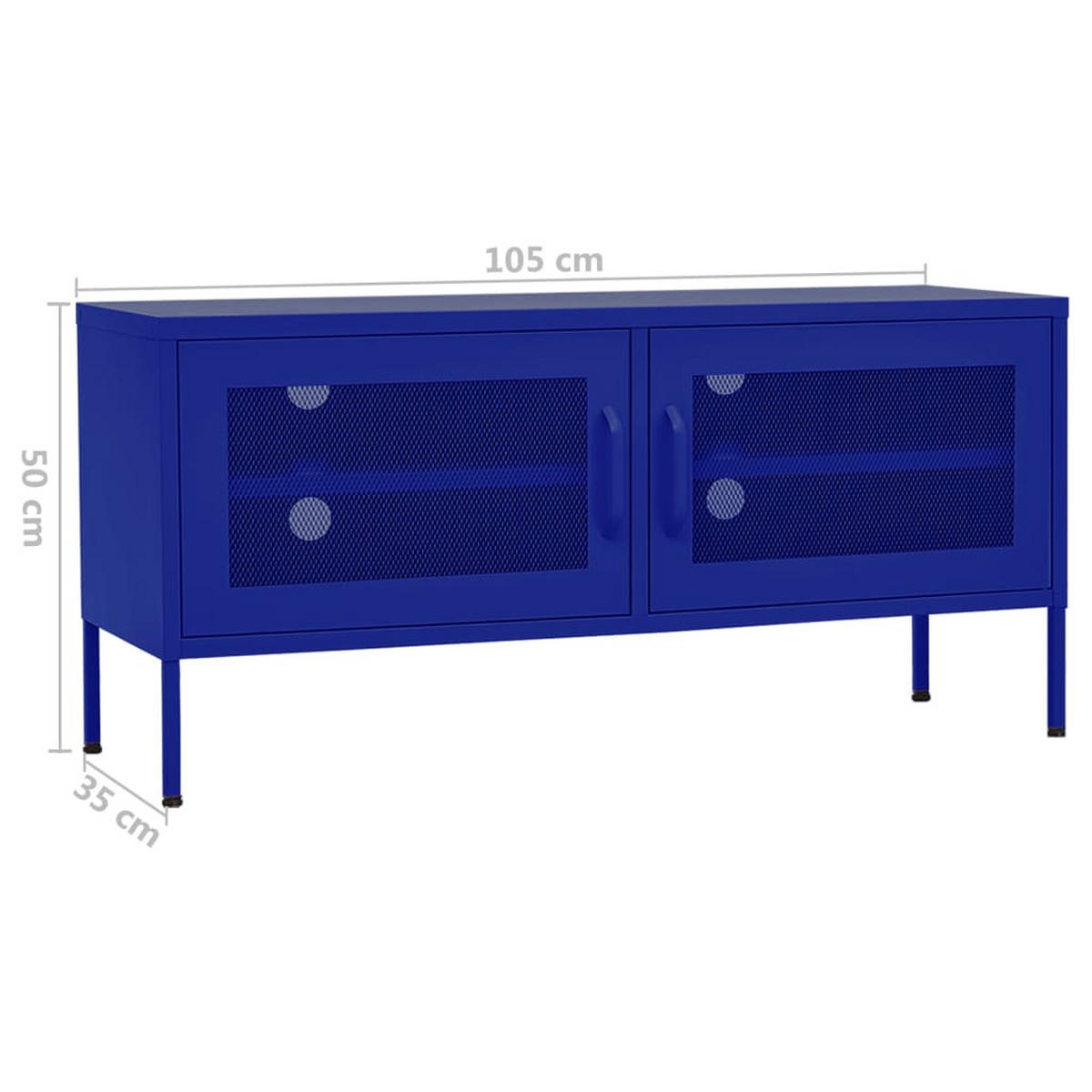 TV-SCHRANK Marineblau 105/35/50 Cm Stahl - Blau, Metall (105/50/35cm) - vidaXL