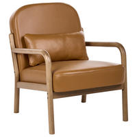SESSEL Echtleder Goldbraun Selde - Weiß/Braun, Fell (67/82/82cm) - Beliani