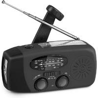 RADIO – NOAA AM/FM – Handkurbel-Generator / LED-Taschenlampe / 2000-mAh-Powerbank – Schwarz - Schwarz, Kunststoff (12.8/4/6.5cm) - DCA