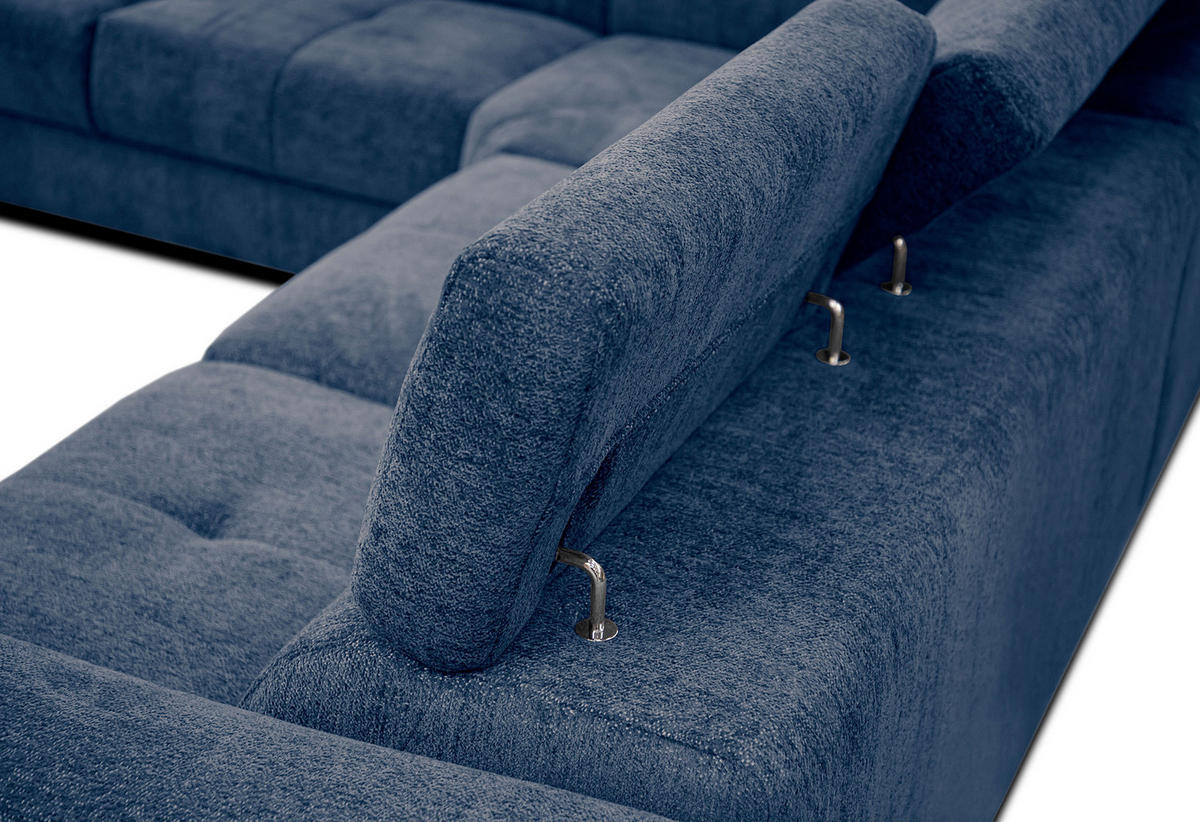 ECKSOFA CALVERA 5-Sitzer, dunkelblau - Dunkelblau, Holzwerkstoff/Textil (239/298cm) - Courtois Laville