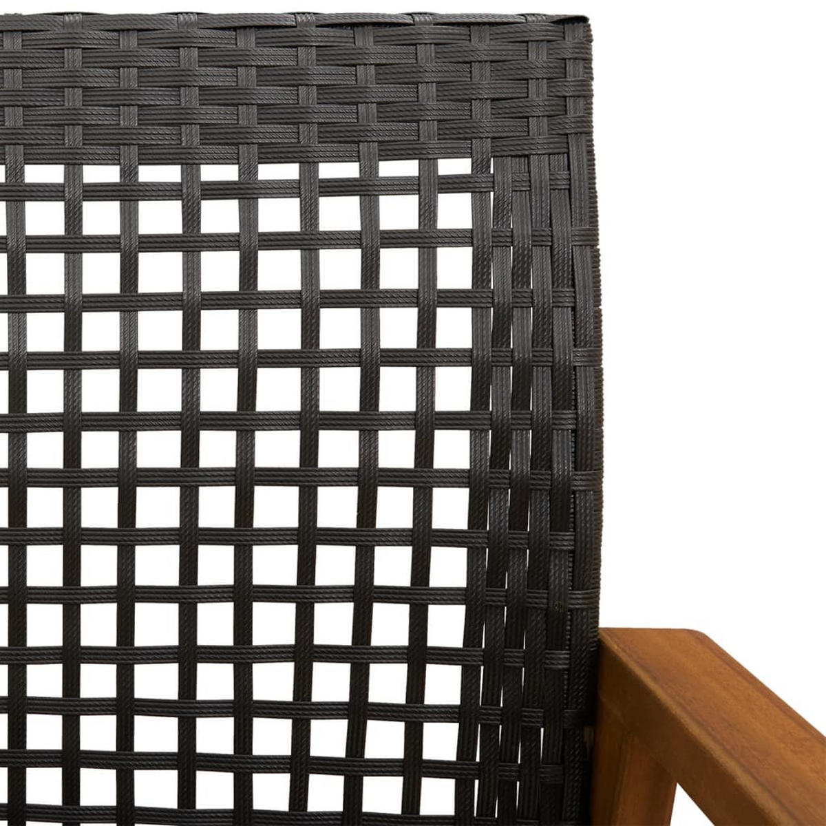 GARTENSTÜHLE 2er Set Schwarz Poly Rattan Und Akazienholz - Schwarz, Kunststoff (63/80/64cm) - vidaXL