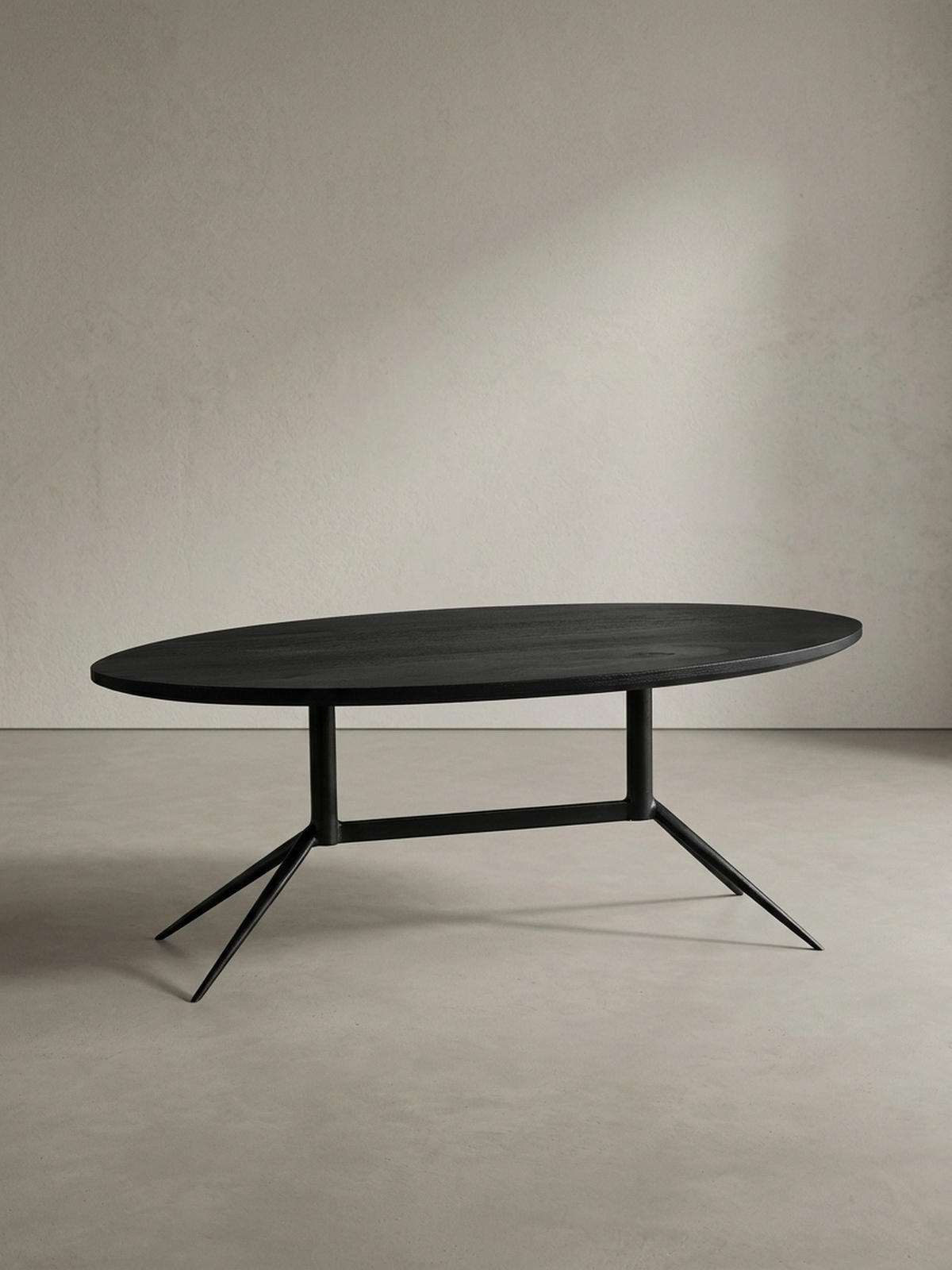 COUCHTISCH Oval in Schwarz aus Mango Massivholz und Metall, 90x50x35 cm mit natürlicher Holzmaserung - Schwarz, Holz/Metall (50/90/35cm) - KADIMA DESIGN