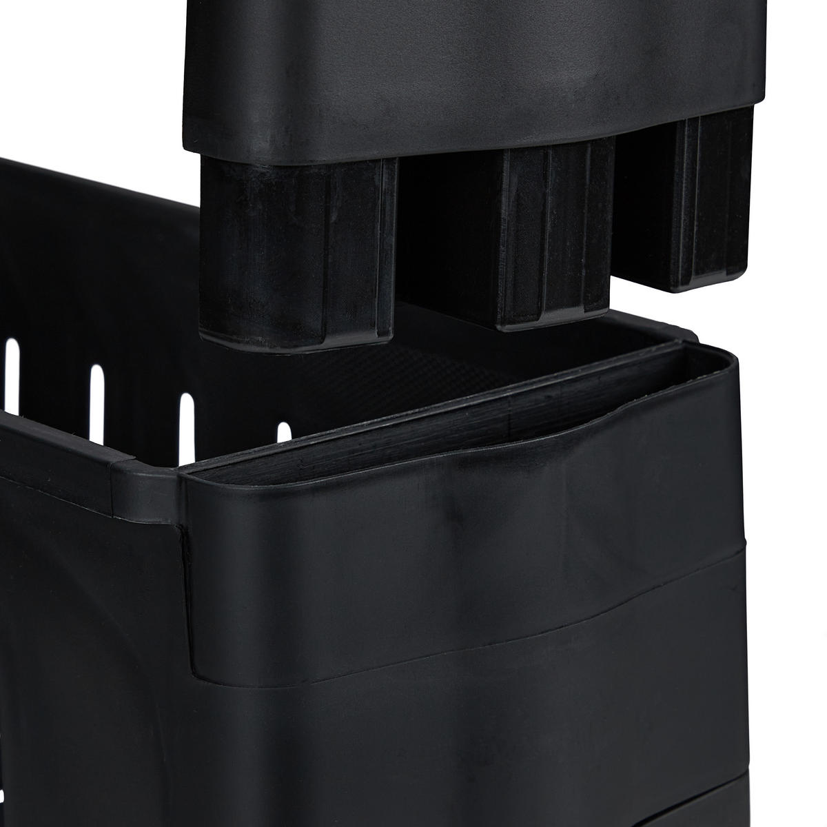 VOZÍK do výklenku - čierna, plast (12.5/131/54cm) - Relaxdays