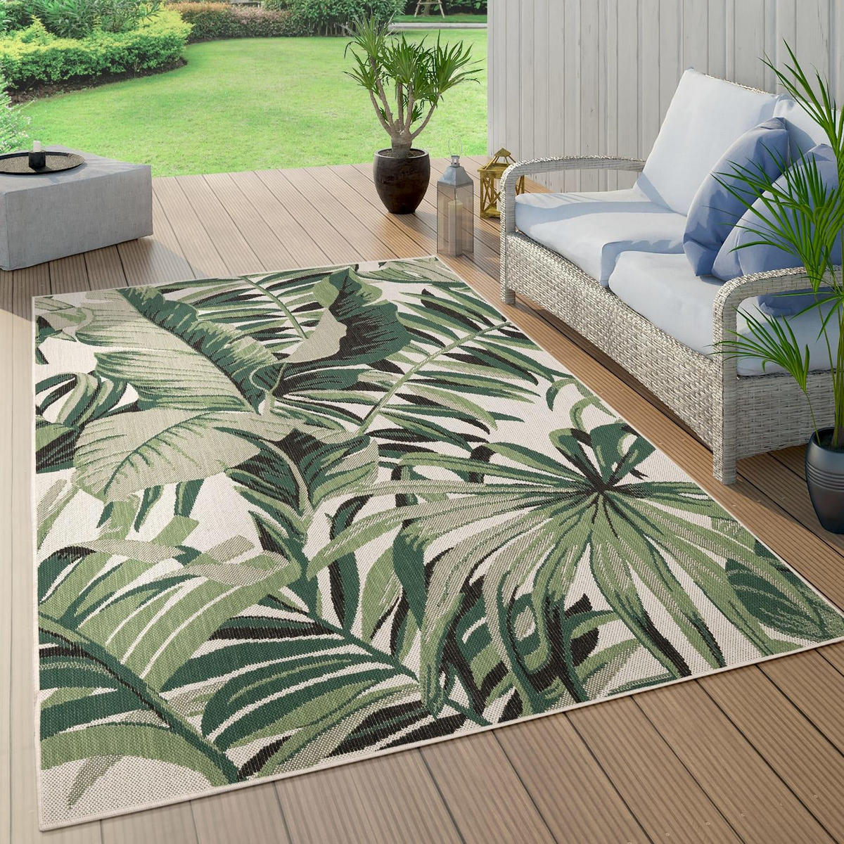 OUTDOOR-TEPPICH OSTENDE 551 GRÜN 100X200 - Grün, Textil (100/200cm) - Paco Home