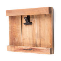 WAND-KLEMMBRETT Pinza Mahagoni Holz, mit Metallklammer naturfarben - Naturfarben, Holz (29/23/3cm) - DESIGN DELIGHTS