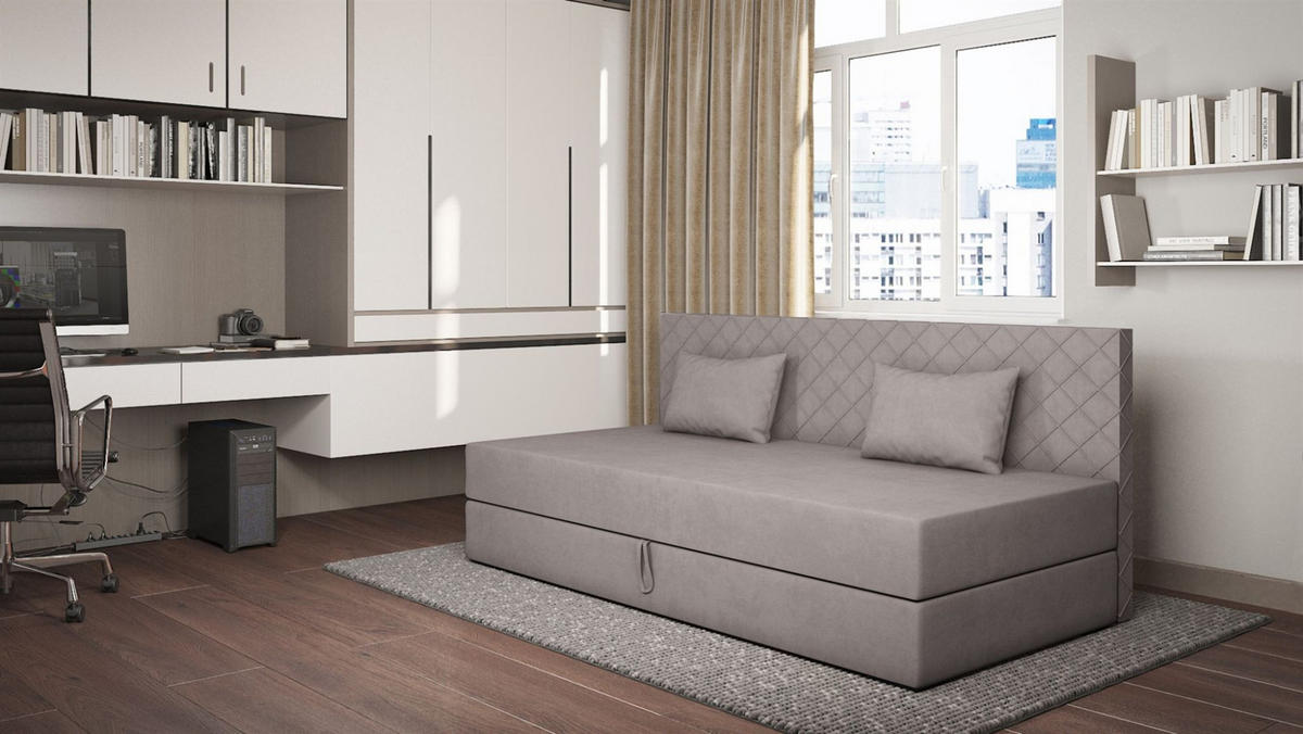 SOFA Siena In Opera - Grau, Holzwerkstoff/Textil (200/90/97cm) - Fun Möbel