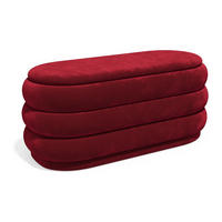 SITZBANK - 112 cmcm x 47 cmcm - Stoff, Samt - Rot - ECAMBI - Rot, Textil (112/49/47cm) - Vente-Unique