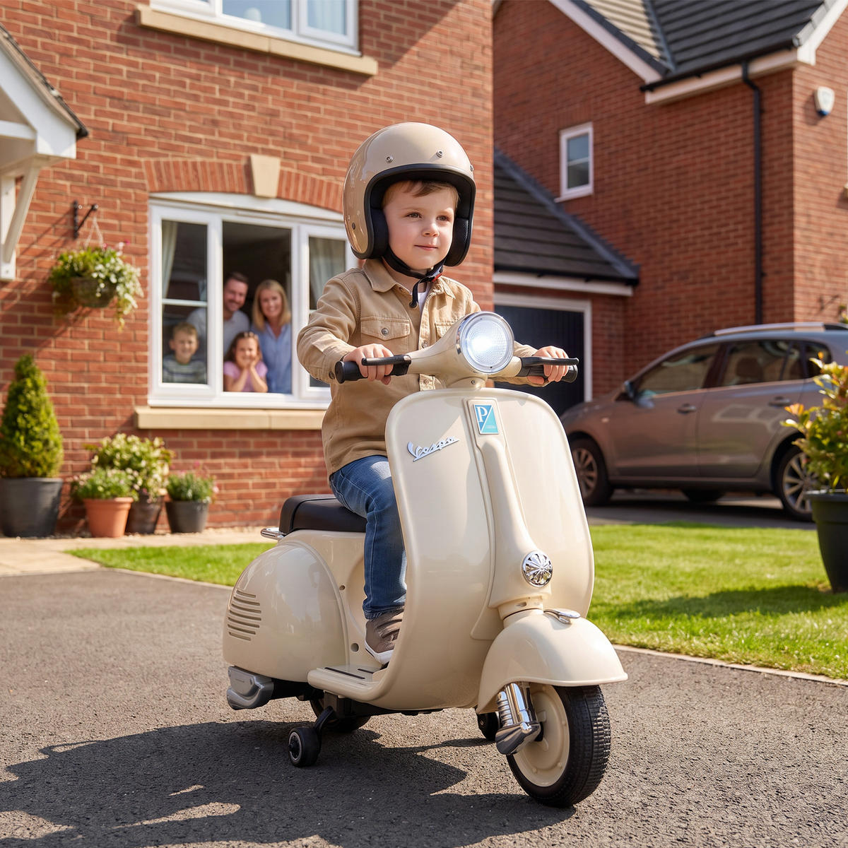 KINDERMOTORRAD Kunststoff Stahl Weiß - Weiß, Kunststoff (81/37/63cm) - AIYAPLAY