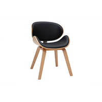 SCHWARZ und helles Holz Designstuhl WALNUT - Schwarz, Holz (55/75.5/53cm) - Miliboo