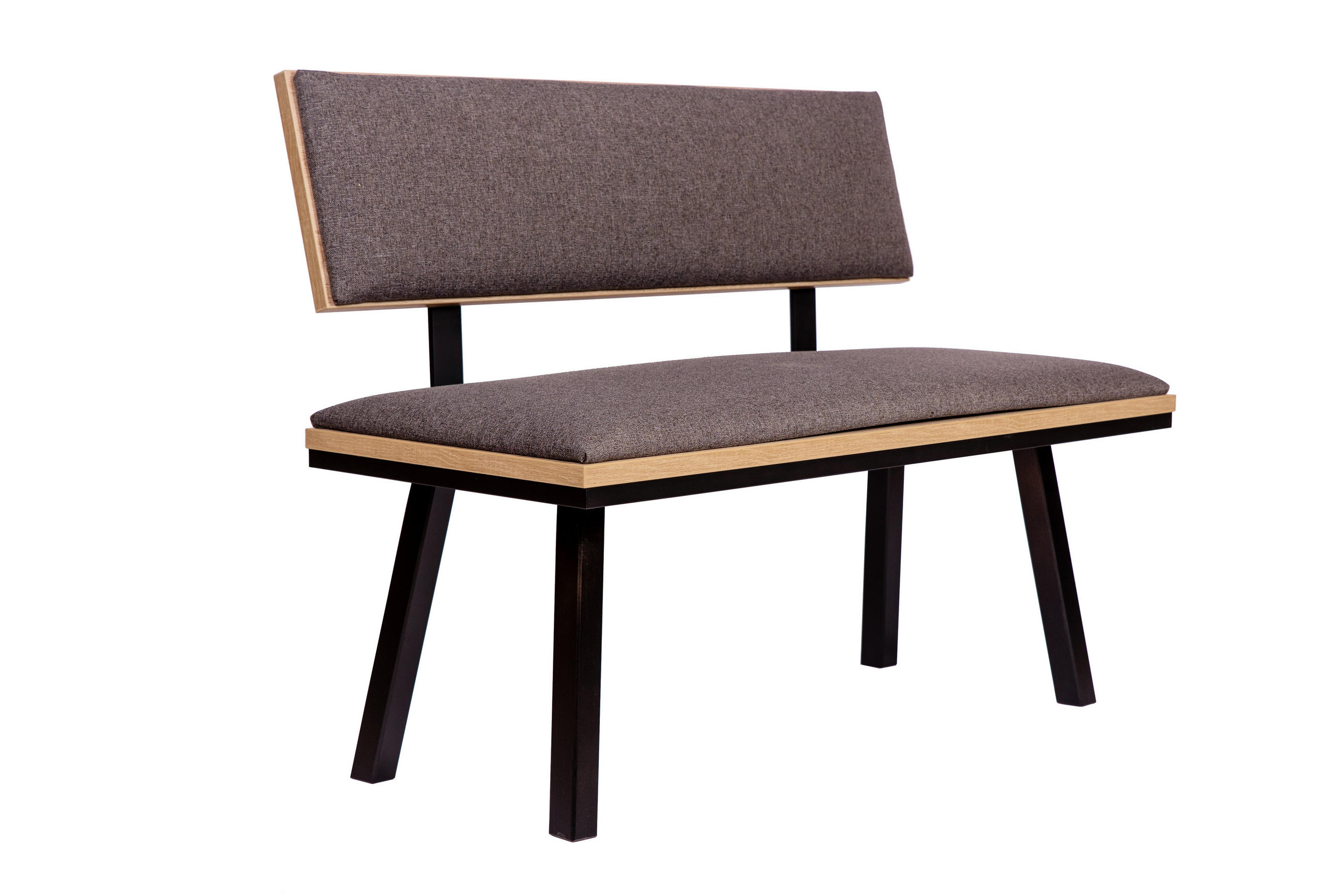 SITZBANK Die Elegante - Schwarz/Grau, Holz/Textil (48/88/125cm) - Kundler Home