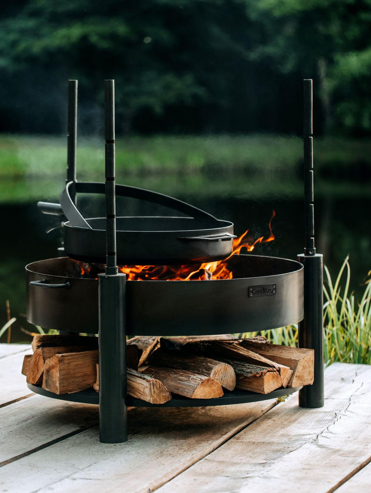 FEUERSCHALE MONTANA X 60 cm multifunktional mit 50 cm Grillrost - Rostfarben, Metall (60/60cm) - Cook King
