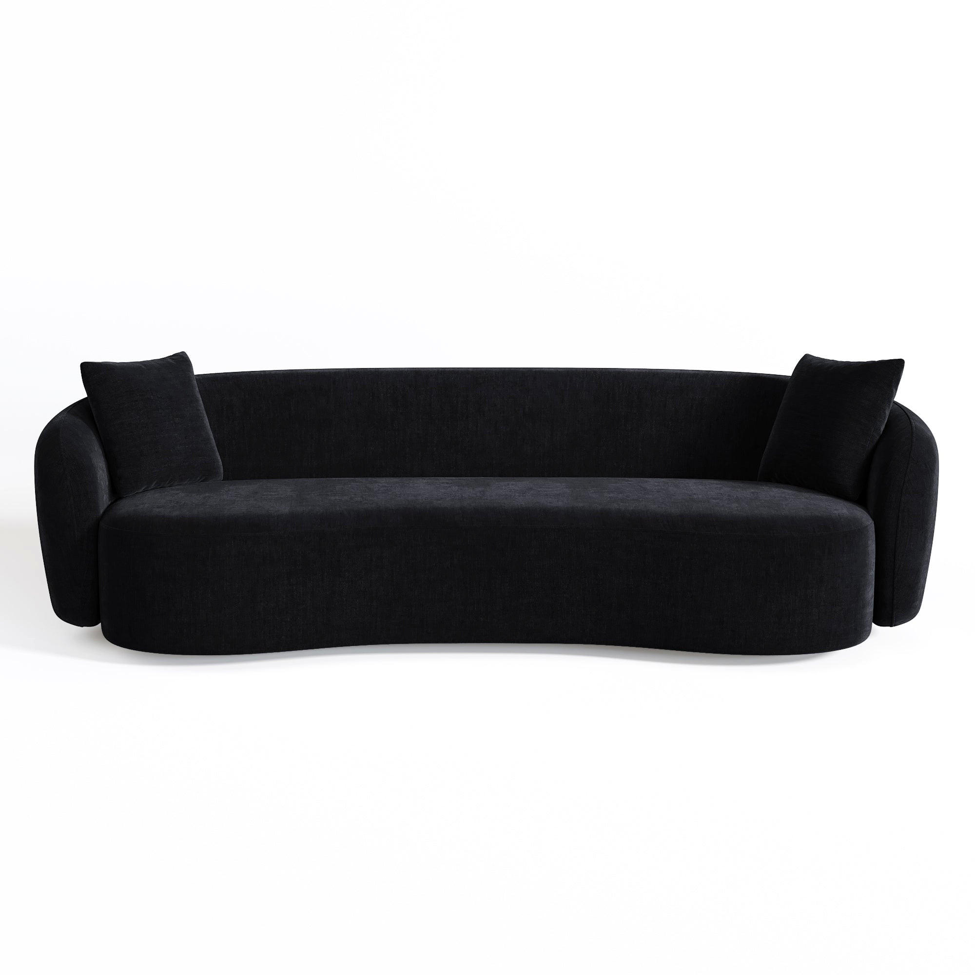 SOFA 3-Sitzer Rastergewebe mit weichem Griff Schwarz 210cm - Schwarz, Textil (210/67/96cm) - Sia Home
