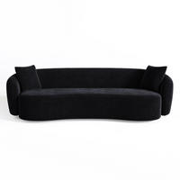 SOFA 3-Sitzer Rastergewebe mit weichem Griff Schwarz 210cm - Schwarz, Textil (210/67/96cm) - Sia Home