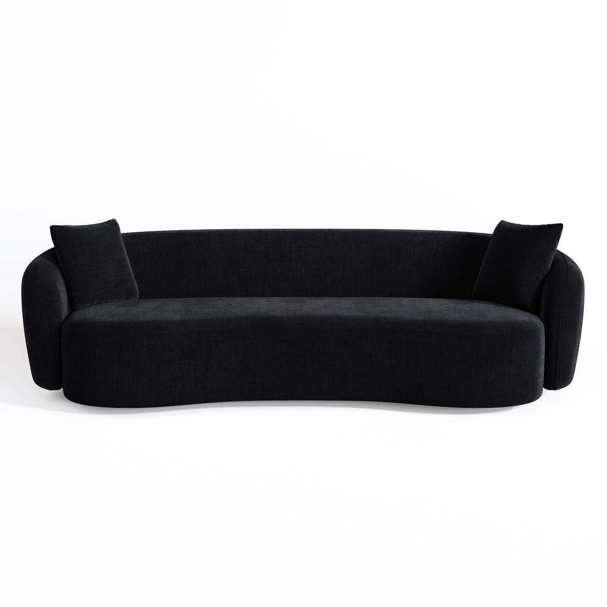 SOFA 3-Sitzer Rastergewebe mit weichem Griff Schwarz 210cm - Schwarz, Textil (210/67/96cm) - Sia Home