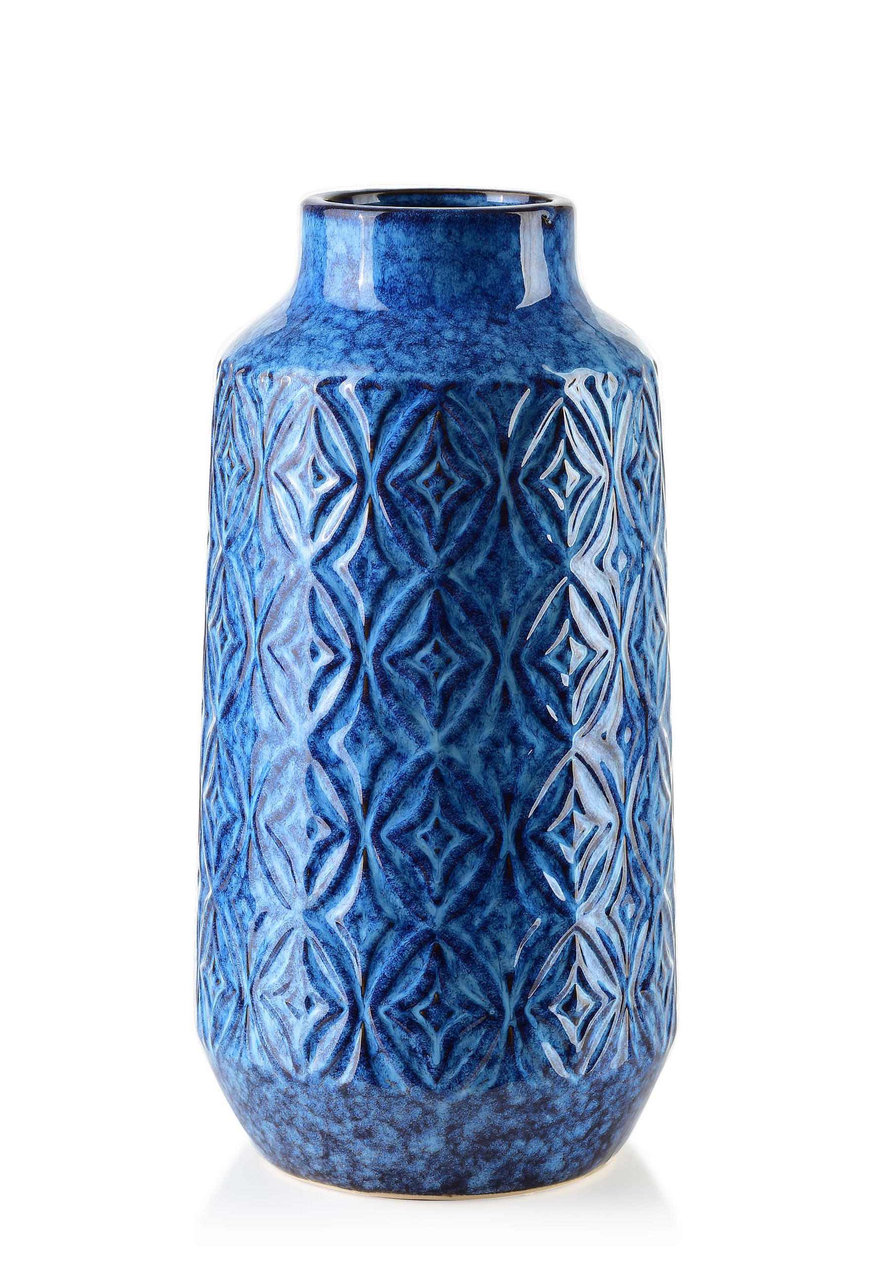 VASE Yarine Blau 18/18/32 cm Keramik - Dunkelblau, Keramik (32cm) - Mondex