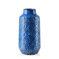 VASE Yarine Blau 18/18/32 cm Keramik - Dunkelblau, Keramik (32cm) - Mondex