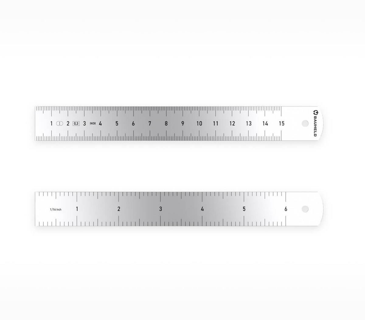 STAHLLINEAL 150 mm Edelstahl Genauigkeitsklasse Eg 1 - Silberfarben, Metall (15/3/1cm) - BAUHELD