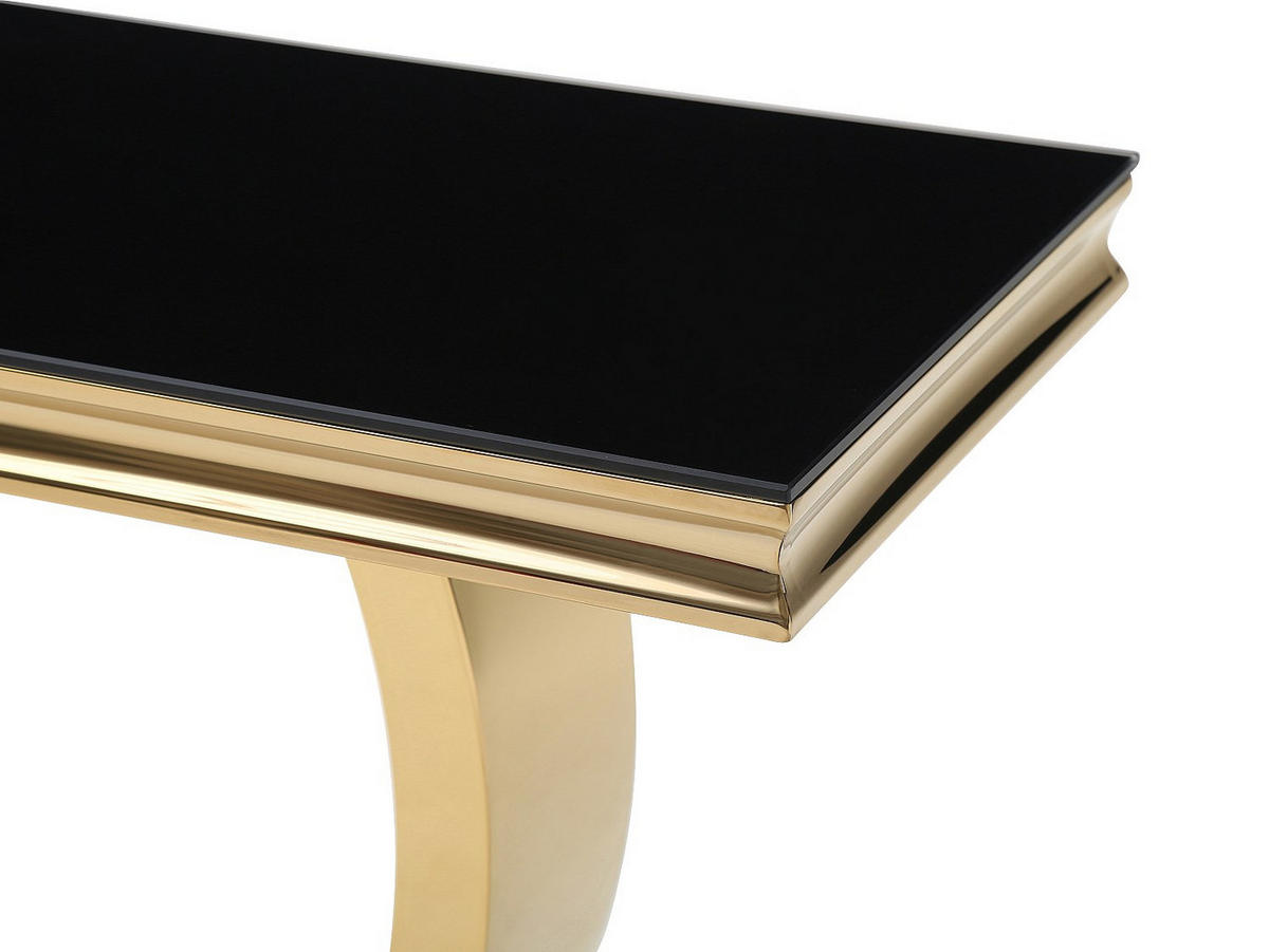 KONSOLENTISCH - 120 cm x 40 cm - glas - schwarz, goldfarben Rowan - Goldfarben/Schwarz, Glas (40/120/78cm) - Vente-Unique
