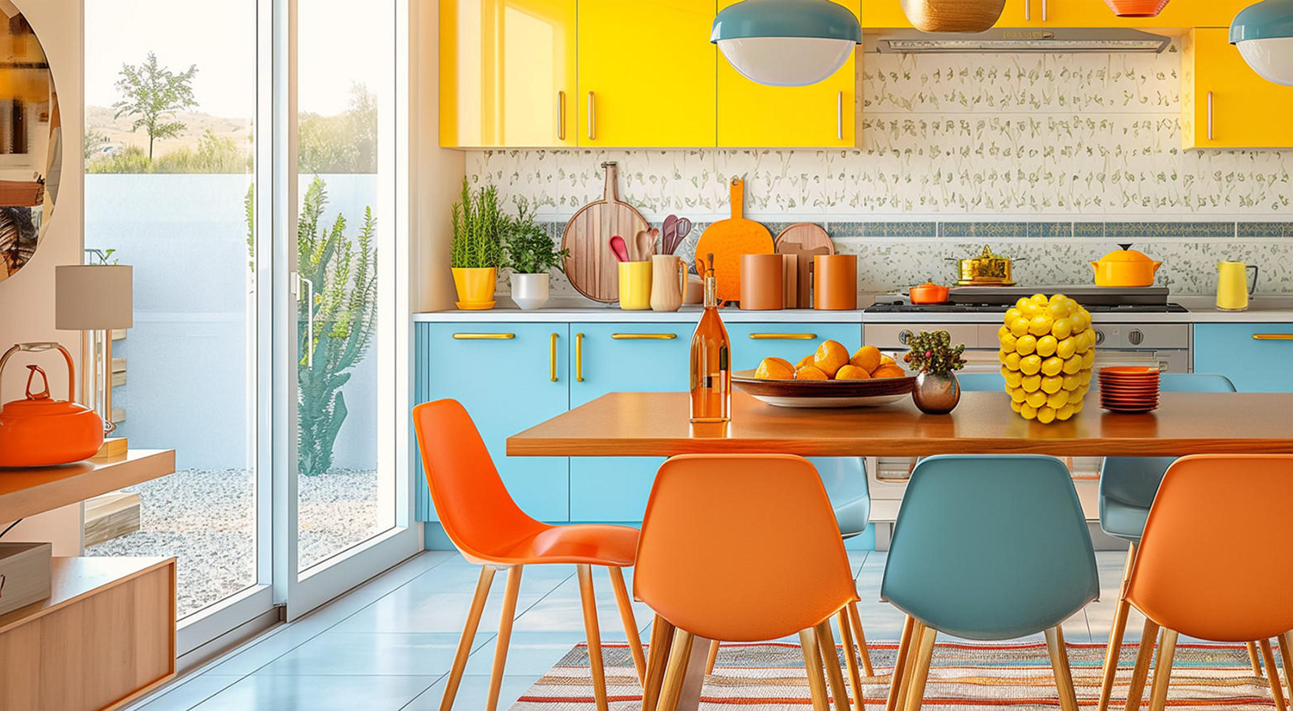 Wohntrend "Küchen-Kitsch" - Bunte Küche in Candy Colors oder Pastell-Shades mit verspielten Mustern und Retro-Charme der 50er und 60er Jahre
