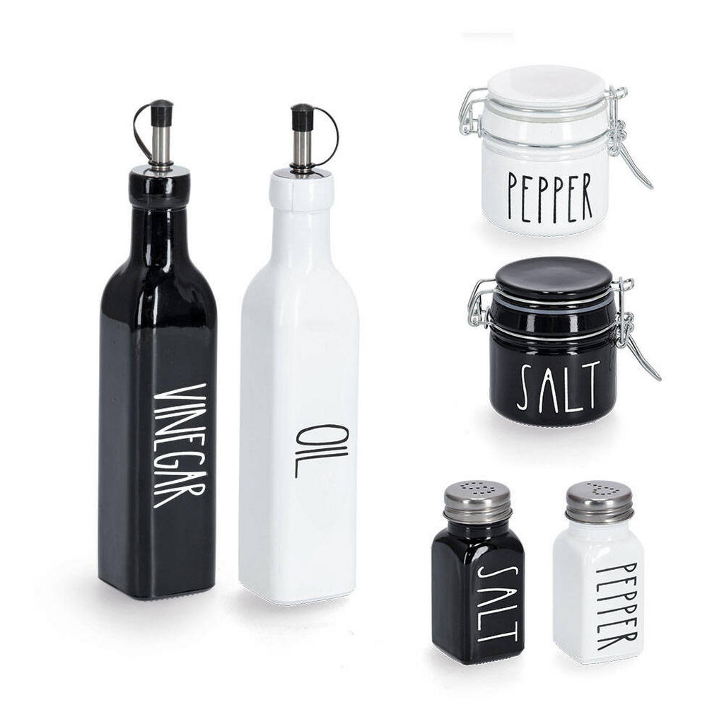 Thumbnail - Salzdose, Schwarz, Glas, 6.5x7x6.5 cm, Tischkultur & Servieren, Gewürzmühlen & -Streuer