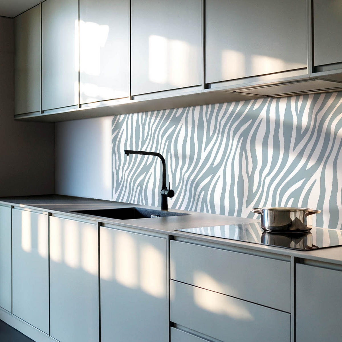 WANDPANEEL 4x 50x50 cm selbstklebend Feravel - Türkis, Kunststoff (50/1.6/50cm) - Wallfluent