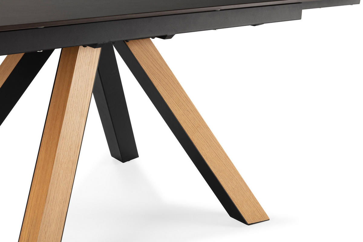 ESSTISCH Azur Schwarz 160/90/76 cm - Schwarz, Keramik (160/90/76cm)