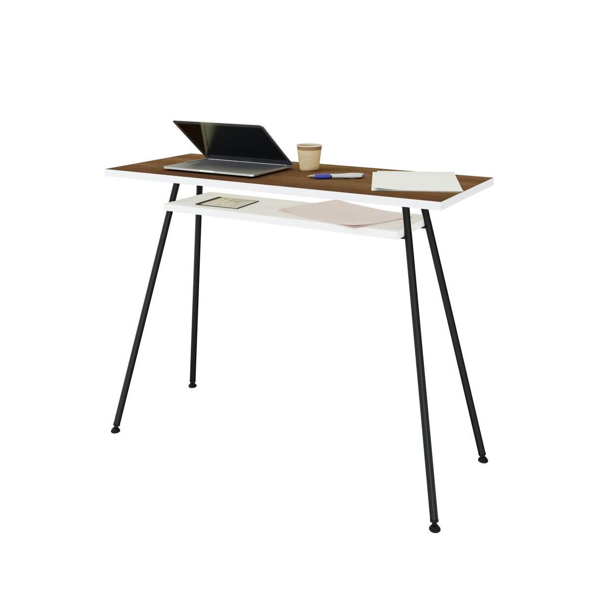 BÜROTISCH Kost Colors 100x40 cm – modernes Design in Schwarz - Schwarz, Holzwerkstoff (40/100/75cm) - Letti Moderni