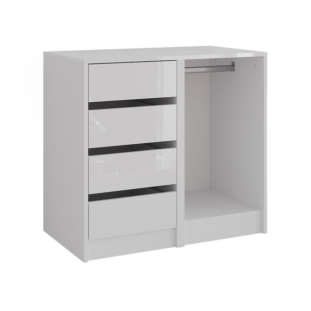Vicco KREDENC Sherry Bílá/bílý vysoký lesk 80.2 x 76 cm 2 díly
