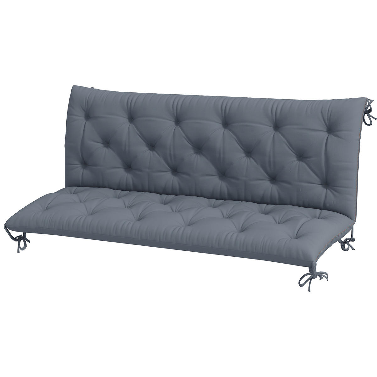 SITZKISSEN DE-16656 150x98 cm mit Rückenlehne, 8 cm dick Grau - Grau, Textil (150/98/8cm) - ComfortXL
