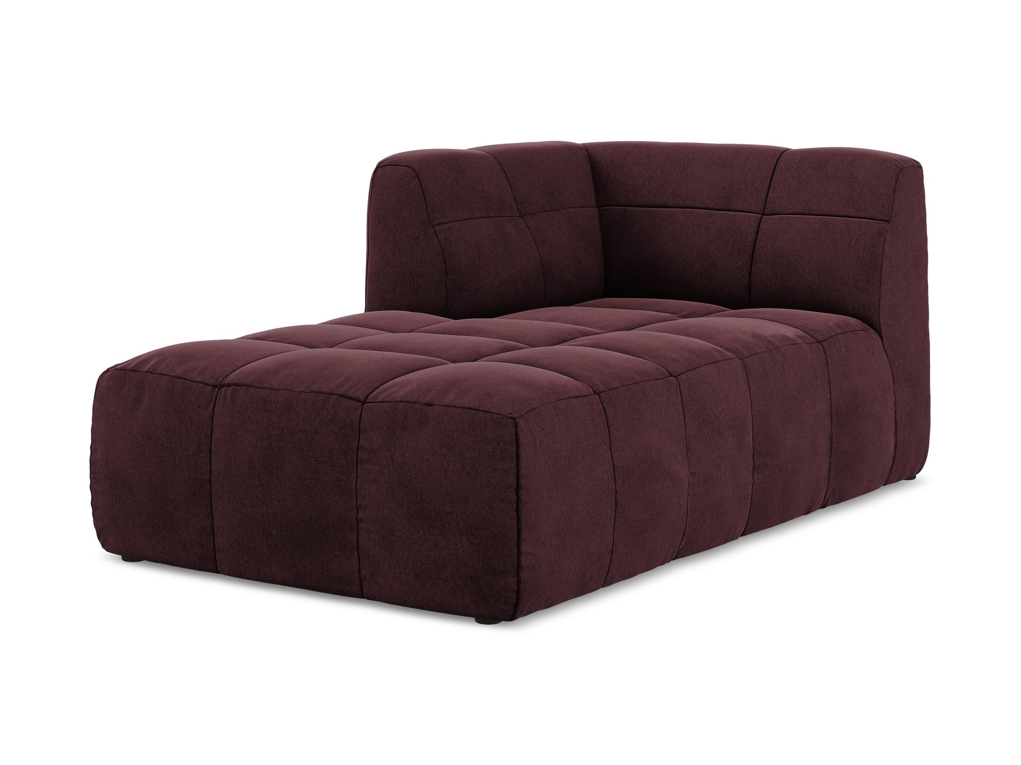 SOFAELEMENT Links Samt Stoff Rot - Weinrot/Schwarz, Holzwerkstoff/Kunststoff (101/77/175cm) - Makamii