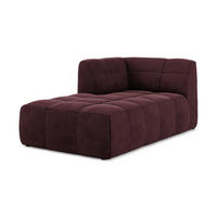 SOFAELEMENT Links Samt Stoff Rot - Weinrot/Schwarz, Holzwerkstoff/Kunststoff (101/77/175cm) - Makamii