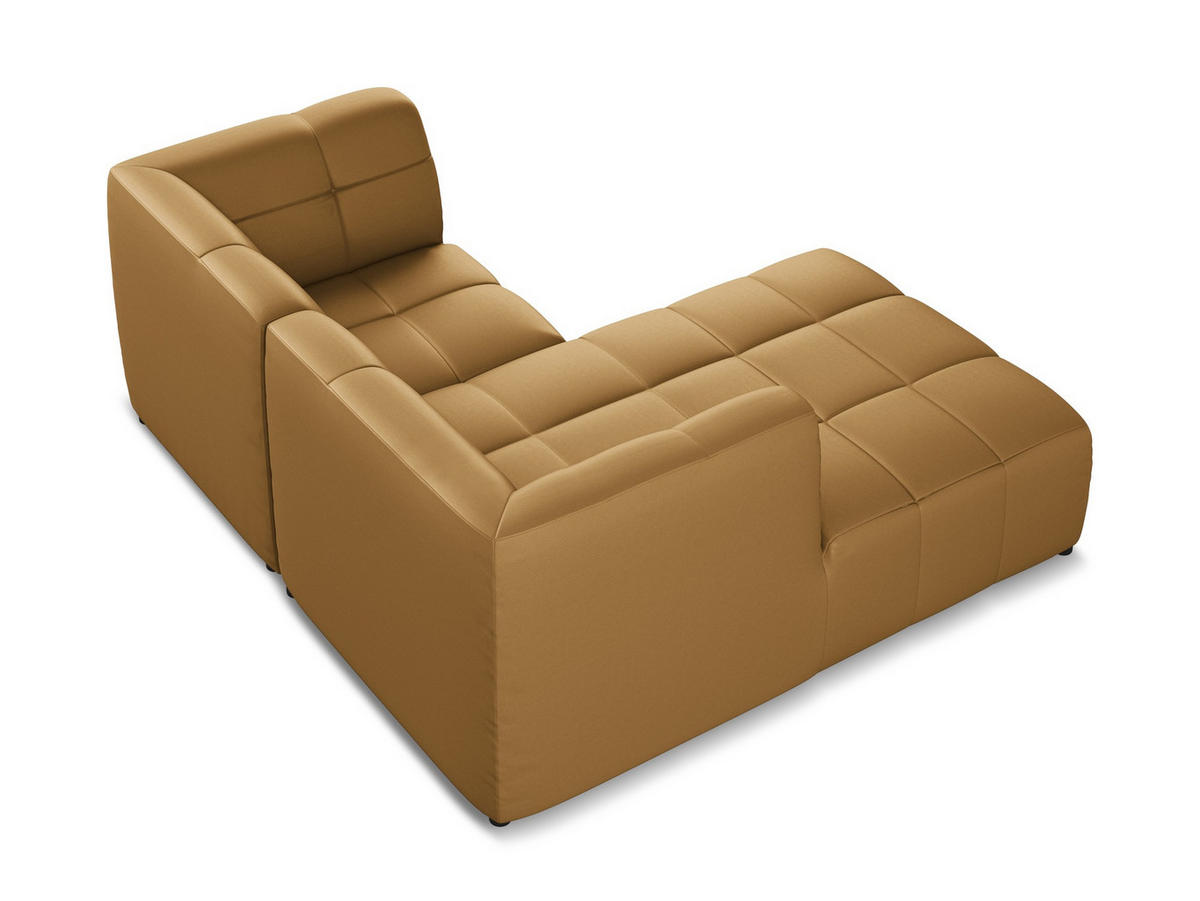 ECKSOFA Links Kunstleder Braun - Cognac/Schwarz, Holzwerkstoff/Kunststoff (191/175cm) - Makamii