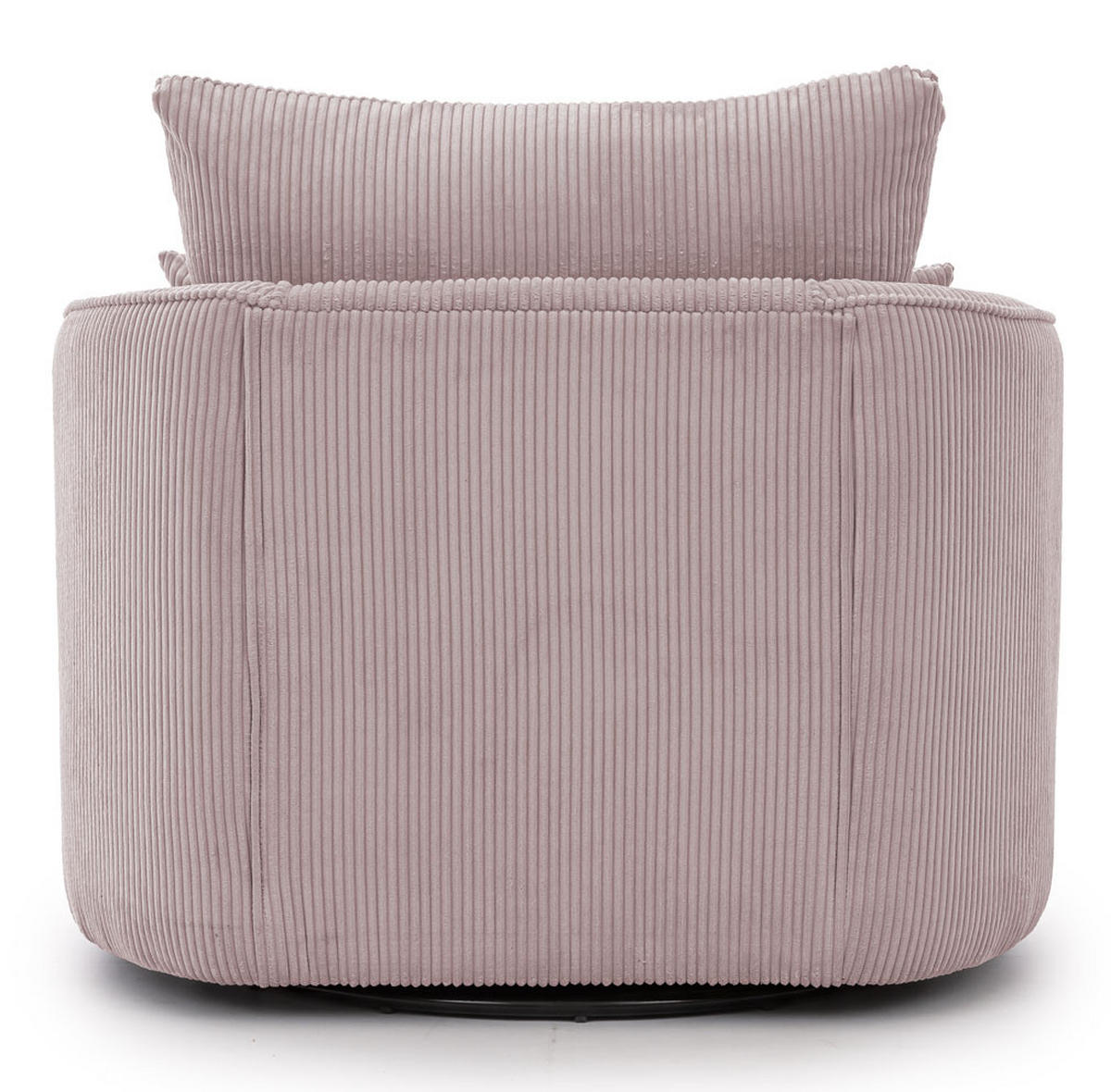 DREHSESSEL Ted aus Puderrosa Cord-Stoff - Pink/Schwarz, Holz/Textil (107/94/100cm) - S-Style Möbel
