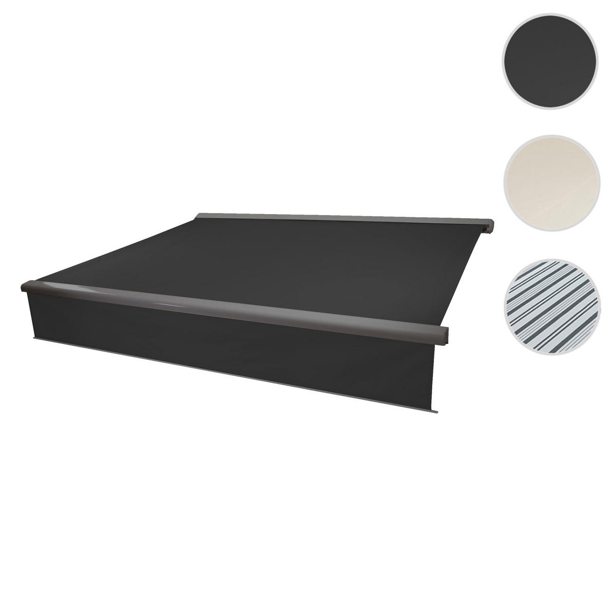 KASSETTEN-MARKISE VOLANT AUSFAHRBAR Anthrazit, Grau - Anthrazit/Grau, Textil (500/15/300cm) - MCW