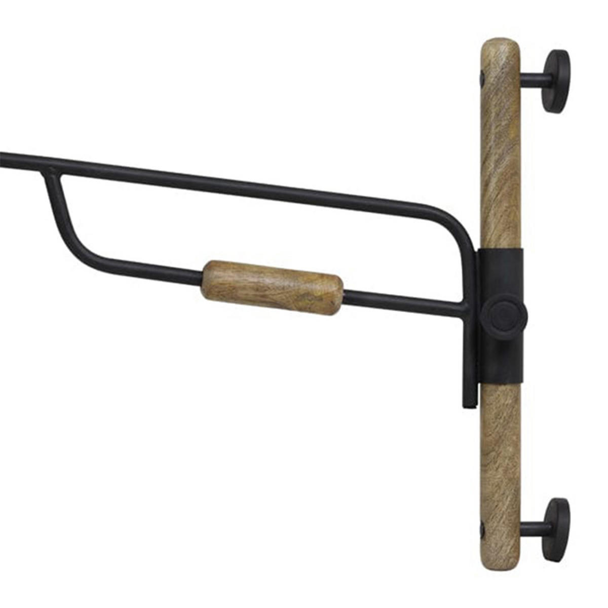 WANDLEUCHTE BANU 120x25x45 cm, Holz, Metall, schwarz - Schwarz, Metall (25/45/120cm) - Light & Living