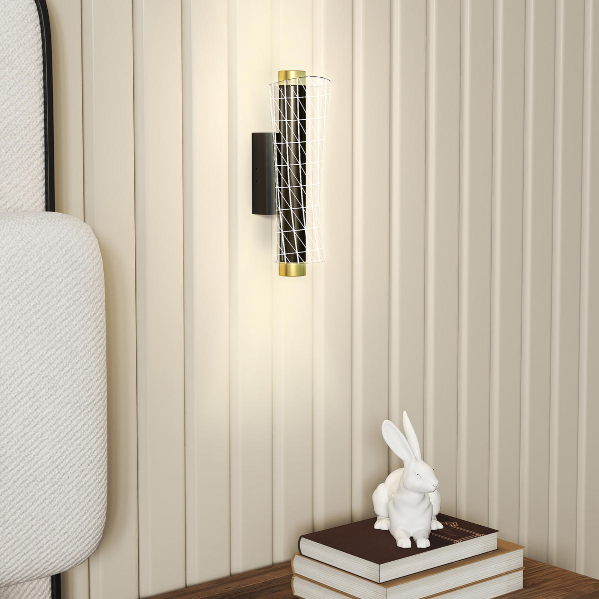 WANDLEUCHTE 2er Set Metall Acryl Schwarz - Schwarz, Metall (11/10.5/30.7cm) - HOMCOM