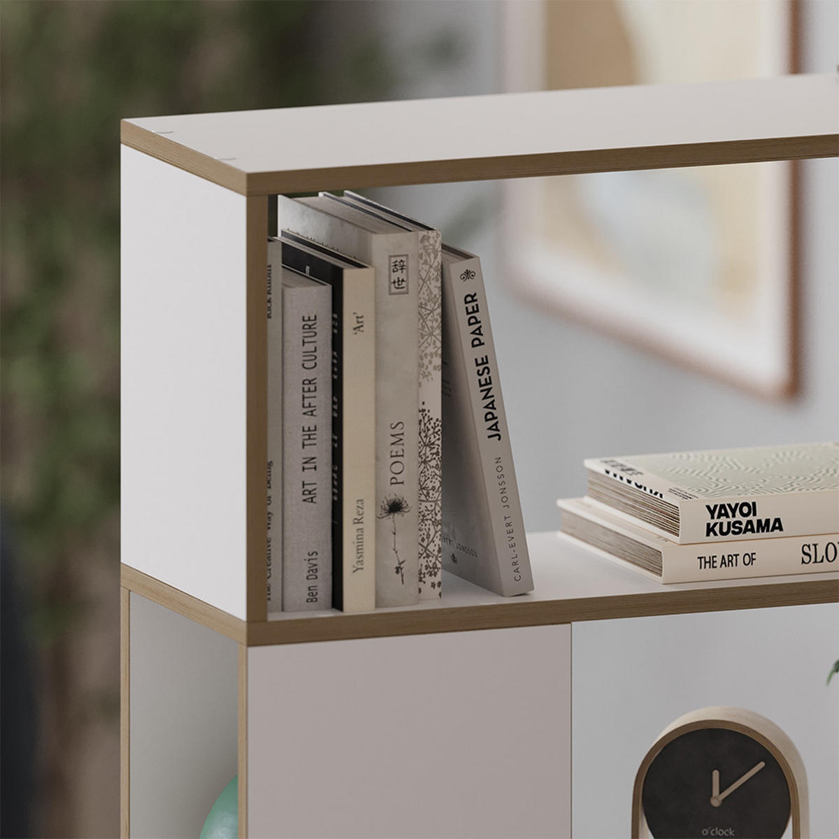 RAUMTEILER Eneos Weiß/Eiche 100 x 124.5 cm - Eichefarben/Weiß, Holzwerkstoff (100/124.5/24cm) - Vicco