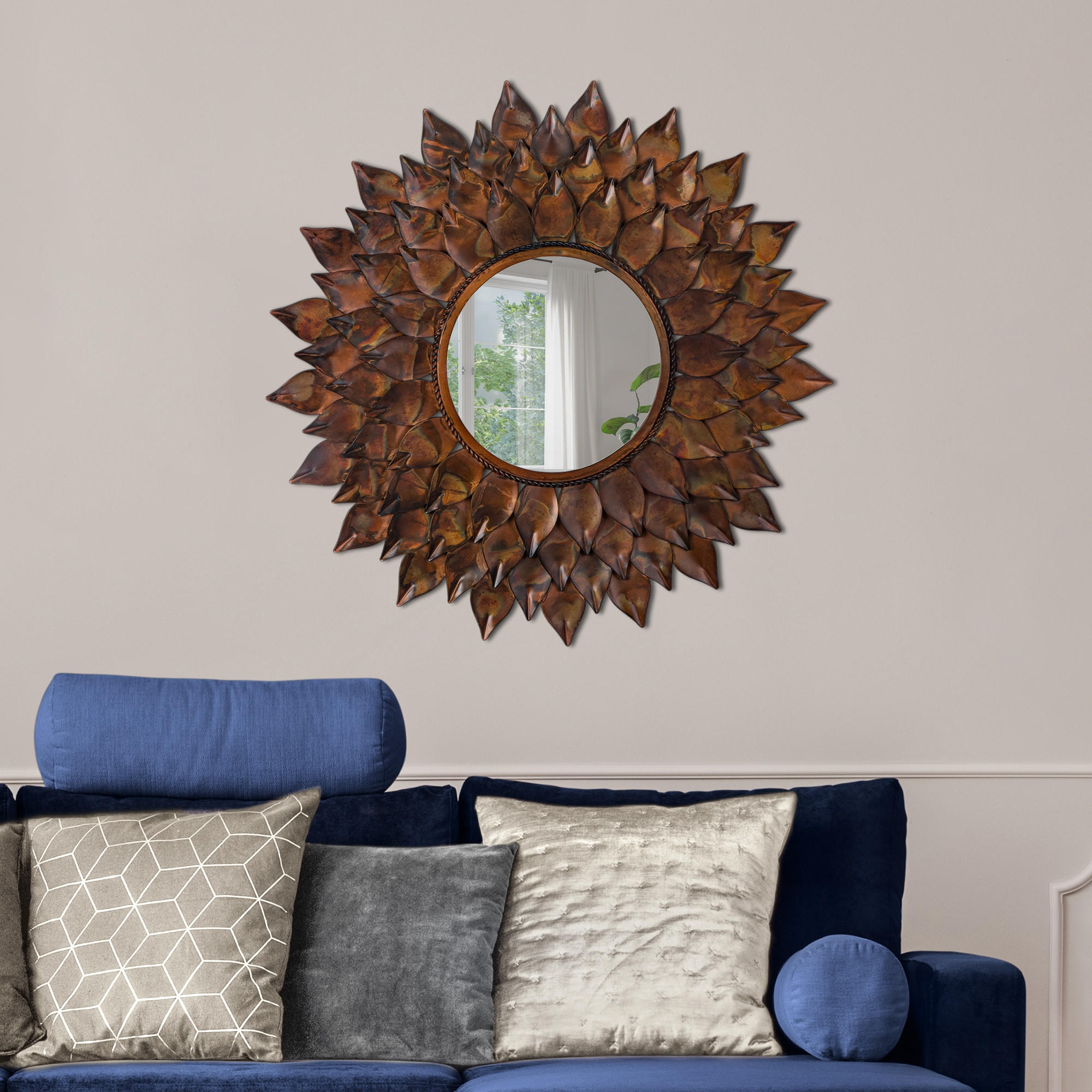 WANDSPIEGEL Braun Ø 73 cm - Braun, Metall (73/4/73cm) - WOMO-DESIGN
