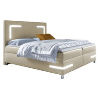 BOXBETT Delos LED - Beige, Holz (200/200cm) - MIRJAN24