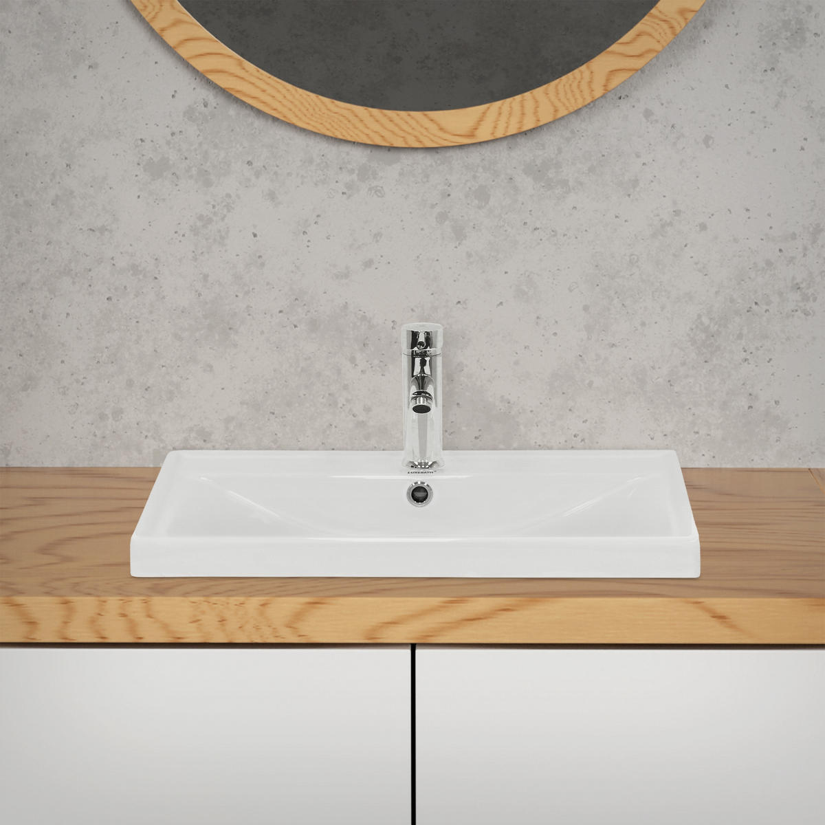 WASCHBECKEN - Weiß, Keramik (41.5/15.5/51cm) - ML-DESIGN