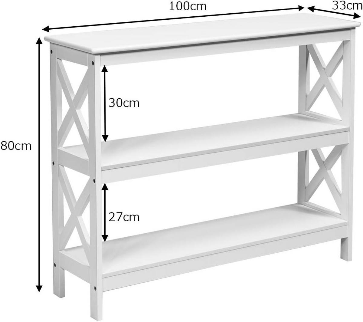 KONSOLBORD 80 cm vit - Vit, Trä (30/100/80cm) - COSTWAY