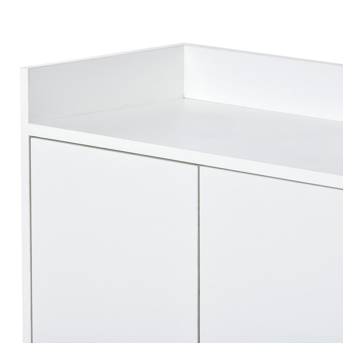 SIDEBOARD mit 4 grifflosen Türen, Weiß - Weiß, Holzwerkstoff (120/80/30cm)