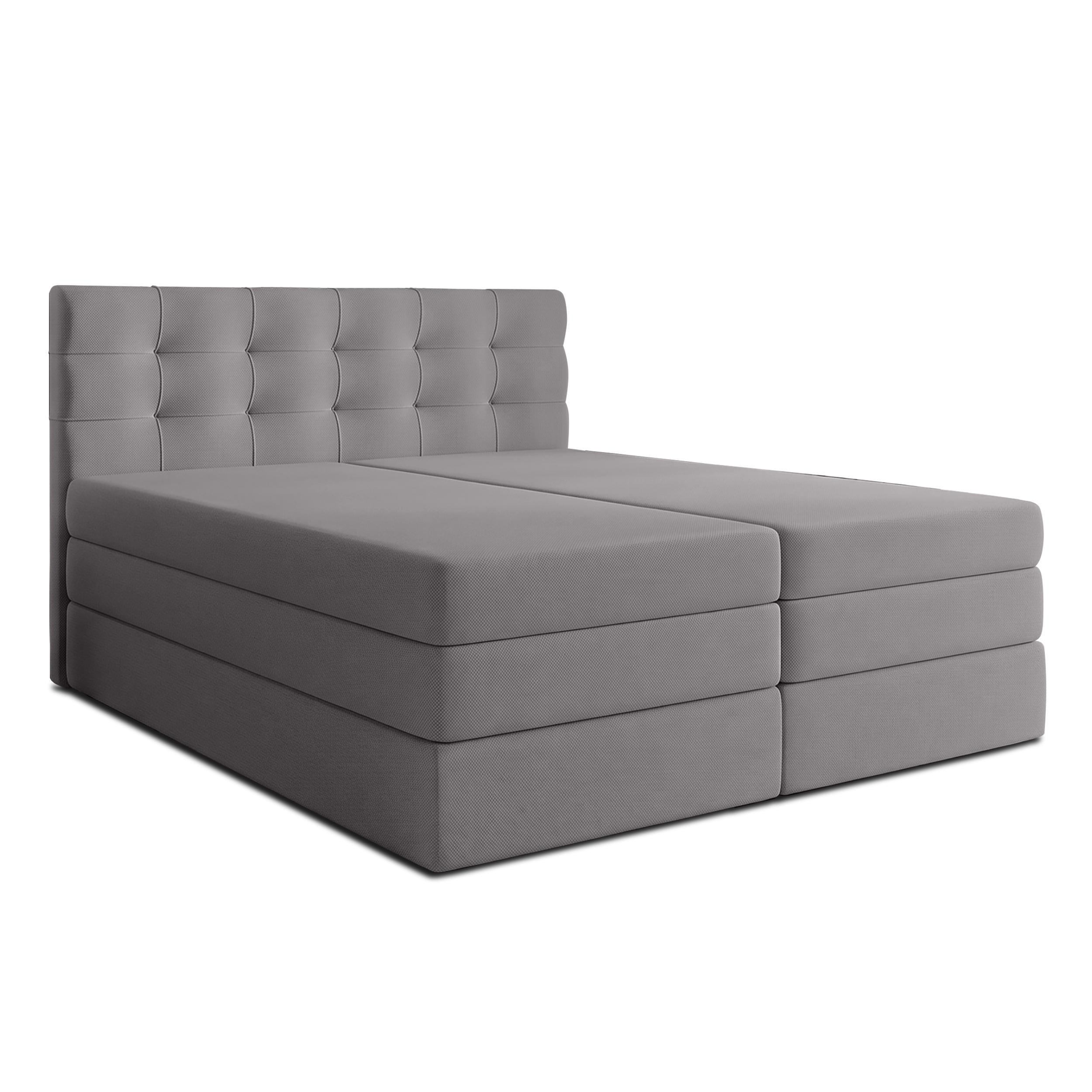 AX Living Boxspringbett Hellgrau 180x200 cm
