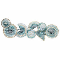 WANDDEKO Türkis 120/40 cm - Türkis, Metall (2/40/5cm) - KUNSTLOFT