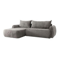 ECKSOFA Mit Schlaffunktion Und Bettkasten, Chenille-Stoff Perfecto, Grau, Links, HELA II - Grau, Holz (280/184cm) - Kaiser Möbel