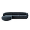 ECKSOFA links Miley aus Chenille-Stoff königsblau 4 Sitzplätze - Blau, Textil (156/255cm) - Micadoni